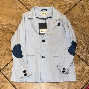 Light Blue Kids Blazer with Navy Accents